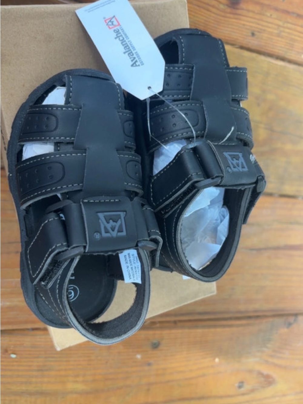 Avalanche Boys Black Closed-Toe Sport Sandals